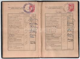 1946 MÁV Vasúti Tisztképző Intézet hallgatójának fényképes leckekönyve, beazonosítandó autográf aláí...