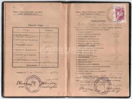 1946 MÁV Vasúti Tisztképző Intézet hallgatójának fényképes leckekönyve, beazonosítandó autográf aláí...