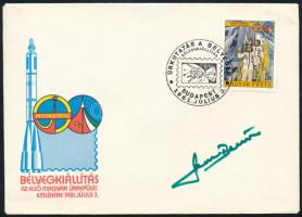 1980 Farkas Bertalan (1949-) űrhajós aláírása Interkozmosz FDC-n / 1980 Astronaut Bertalan Farkas (1949-) signature on Intercosmos FDC