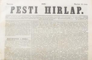 1843 Pesti Hírlap Vasárnap 229. szám, márc 12. 8p.