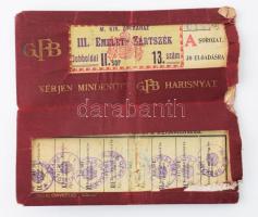 1930-31 M. Kir. Operaház bérletjegy, III. emeleti Zártszék, jobboldal II. sor 13. szám, 30 előadásra, kissé sérült