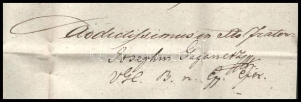 1843 Gaganec József (1793?1875) görögkatolikus pap, 1843-tól haláláig Eperjes püspöke által aláírt l...