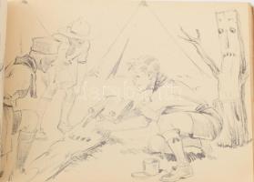 1933 Gödöllő, Jamboree Souvenir, Márton Lajos sokszorosított grafikáit tartalmazó 40 lapos füzet, of...