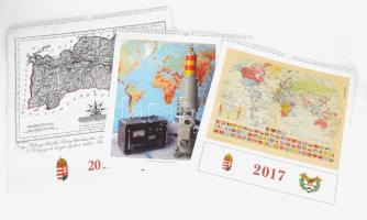 2017-2019 3 db Magyar Honvédség térképészeti témájú falinaptár