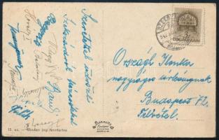 1942 Postás SE labdarúgó csapat tagjainak (Horváth I és II, Varga, Válik, Németh I és II, stb.) auto...