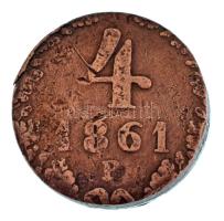 1861B 4kr Cu körbevágva T:VG Adamo M7