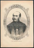 cca 1860-1865 Gróf Esterházy Móric (1807-1890) politikus, diplomata portréja, fametszet, jelzés nélkül, 20,5x15,5 cm