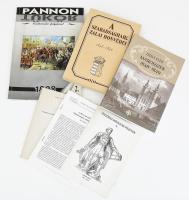 6 db az 1848-49-es forradalommal kapcsolatos könyv és kiadvány: Dósa Elek: Marosszék 1848-1849.; A szabadságharc zalai honvédei 1848-1849.; Bona Gábor: A '48-as honvédsereg Nógrád megyei születésű tisztjei.; Tábornokok és törzstisztek a szabadságharcban 1848-49.; Mikus Károlyné - Szántai Lajos: Megemlékezés Gábor Áron halálának 150. évfordulójáról. Öntödei Múzeumi Füzetek 4.; Pannon Tükör kulturális folyóirat 3. évf. 2. száma. Vegyes állapotban.