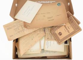 cca 1900-1980 Cipősdoboznyi vegyes papírrégiség tétel