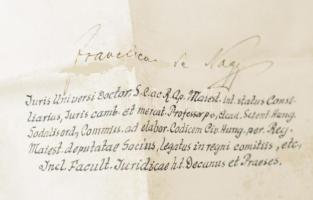 1915 Bp. jogi diploma, függő viaszpecséttel. sérült, kissé foltos