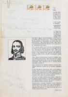 1992 Pilinyi Péter: Woroniecki Roribut Mieczislaw herceg. A szabadságharc lengyel vértanúja. Szózat II. évf. 5. sz., 1992. október., 1 sztl. lev. + 5 másolat. Az első, eredeti példány a szerző által DEDIKÁLT!, borítékkal.