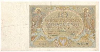 Lengyelország 1929. 10Zl T:F erős papír Poland 1929. 10 Zlotych C:F strong paper Krause P#69