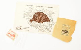 cca 1920-1940 Vegyes irredenta témájú papírrégiség, 3 db, közte képeslap, és levélzárók.