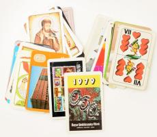 1975-2019 Vegyes reklámos kártyanaptár tétel, kb. 30-35 db.