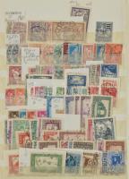 Francia gyarmatok készlet megtömött 16 lapos közepes berakóban nagyon sok régivel, jobb értékekkel