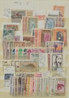 Francia gyarmatok készlet megtömött 16 lapos közepes berakóban nagyon sok régivel, jobb értékekkel