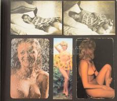 Vegyes hölgyeket ábrázoló gyűjtemény, nyomatok és fotók albumba rendezve, közte erotikus, reklám és pornó is, kb. 70-80 db.