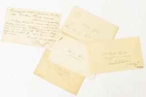 Vegyes névjegykártya tétel, 7 db.