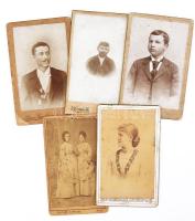 cca 1870-1900Vegyes fotó tétel, 5 db, aradi műtermekből (2 db Ravasz Imre, Auerbach és Wagha, Honisc...