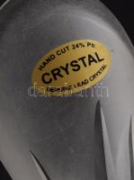 Ólomkristály szálváza, jelzett, hibátlan, m: 32,5 cm