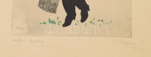 B. Koppány György (?-?): Matyó leány, Matyó legény (2 db). Színezett rézkarc, papír, jelzett, 22x16 ...