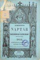 1854 Keresztény Naptár a magyarországi katholikusok használatára. Pest, 1854. 48 + 16 p. papírkötésben