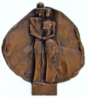 Ligeti Erika (1934-2004) 1980. "XII. Országos Szövetkezeti Fotókiállítás Békéscsaba" kétoldalas, öntött bronz plakett (118x108mm) T:AU