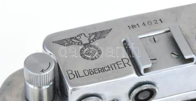 Leica Wehrmacht Bildberichter fényképezőgép Zorkij replika. Jó állapotban, bőr tokkal, krómozott fém...