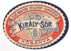 Király sör Kőbányai Sörfőzde sörcímke 12x8,5 cm