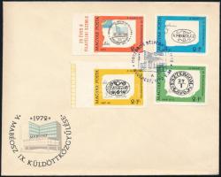 1972 Bélyegnap vágott sor FDC-n, közte ívszéli felíratok