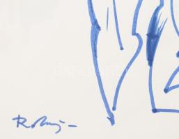 Olvashatalan jelzéssel v. jelzés nélkül, 4 db mű: Alakok, aktok. Filctoll, papír. 30x21 cm