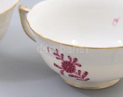 3 db Herendi Apponyi mintás teás csésze. Kézzel festett, jelzett, minimális kopással