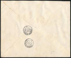 1938 Eucharisztikus blokk díjkiegészítéssel , alkalmi bélyegzéssel expressz ajánlott légi levélen Ha...