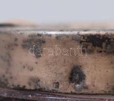 Ezüst (Ag) peremű kristály hamutál. Jelzett d: 10 cm