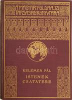 Kelemen Pál (1894-1993): Istenek csatatere. Magyar Földrajzi Társaság Könyvtára. Bp.,[1939], Franklin, 168+4 p.+18 (kétoldalas, fekete-fehér képtáblák.) t. Kiadói dúsan aranyozott egészvászon sorozatkötésben szép állapotban egy apró fehér folttal a borító belsején