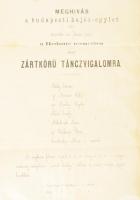 1868 A Budapesti Hajós Egylet meghívója zártkörű táncvigalomra a Vigadóba postán elküldve 1867 2kr b...