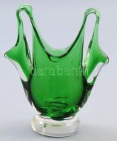 Murano anyagában színezett kisváza, jelzés nélkül, m: 13 cm
