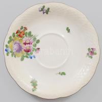 Herendi virágmintás csészealj. Jelzett, d: 14,5 cm
