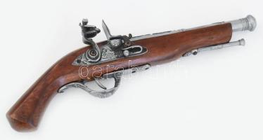 Replika kovás puska öngyújtó, jó állapotban, h: 37 cm