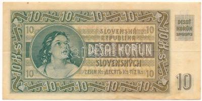 Szlovákia 1939. 10K T:VG
Slovakia 1939. 10 Korun C:VG
Krause 4.s