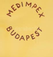Medimpex Budapest 6 részes fűszertartó szett, címeres festéssel, 2 darab sérült, m: 13,5 cm, dobozáb...