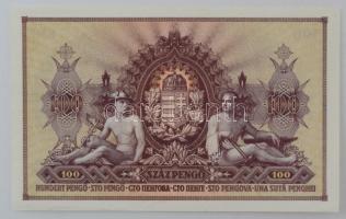 1943. 100P "Szálasi-kiadás" kiadatlan, sor- és sorozatszám nélkül, ívből kivágva T:AU,XF h...