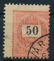 1889 50kr mindkét irányban látványosan elfogazva / with strongly shifted perforation