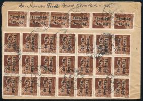 1946 (16. díjszabás) Levél 39 db bélyeggel Aszódról Budapestre