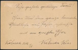 1901 Díjkiegészített díjjegyes levelezőlap Amszterdamba, majd továbbküldve "KALOCSA"