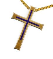 Konstantinápolyi Ökumenikus Patriarchátus aranyozott ezüst (Ag) nyaklánc aranyozott ezüst (Ag) feszü...