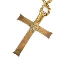 Konstantinápolyi Ökumenikus Patriarchátus aranyozott ezüst (Ag) nyaklánc aranyozott ezüst (Ag) feszü...