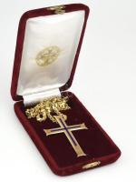Konstantinápolyi Ökumenikus Patriarchátus aranyozott ezüst (Ag) nyaklánc aranyozott ezüst (Ag) feszü...