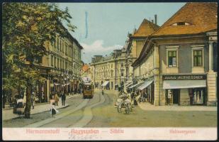 1911 Képeslap "VÖRÖSTORONY-ALVINCZ" vasúti mozgóposta bélyegzéssel