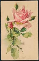 1906 Képeslap "SZÉKESFEHÉRVÁR-CZELLDÖMÖLK" vasúti mozgóposta bélyegzéssel / Postcard with ...